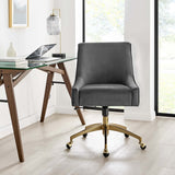 Performance Velvet Office Chair with Gold Base – Gray - Workspace - Alpine Outlets