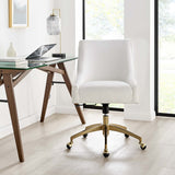 Performance Velvet Office Chair with Gold Base – White - Workspace - Alpine Outlets