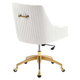 Performance Velvet Office Chair with Gold Base – White - Workspace - Alpine Outlets