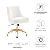 Performance Velvet Office Chair with Gold Base – White - Workspace - Alpine Outlets