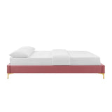 Performance Velvet Platform Bed Frame with Gold Metal Legs - Platform Bed available at Alpine Outlets in Denver