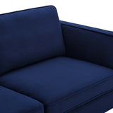 Performance Velvet Sofa with Gold Metal Legs in Charcoal - Living Room Furniture available at Alpine Outlets in Denver