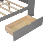 Platform Bed With Storage Shelves, Drawers, Charging Station, LED, Desk - Storage Beds available at Alpine Outlets in Denver