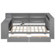Platform Bed With Storage Shelves, Drawers, Charging Station, LED, Desk - Storage Beds available at Alpine Outlets in Denver