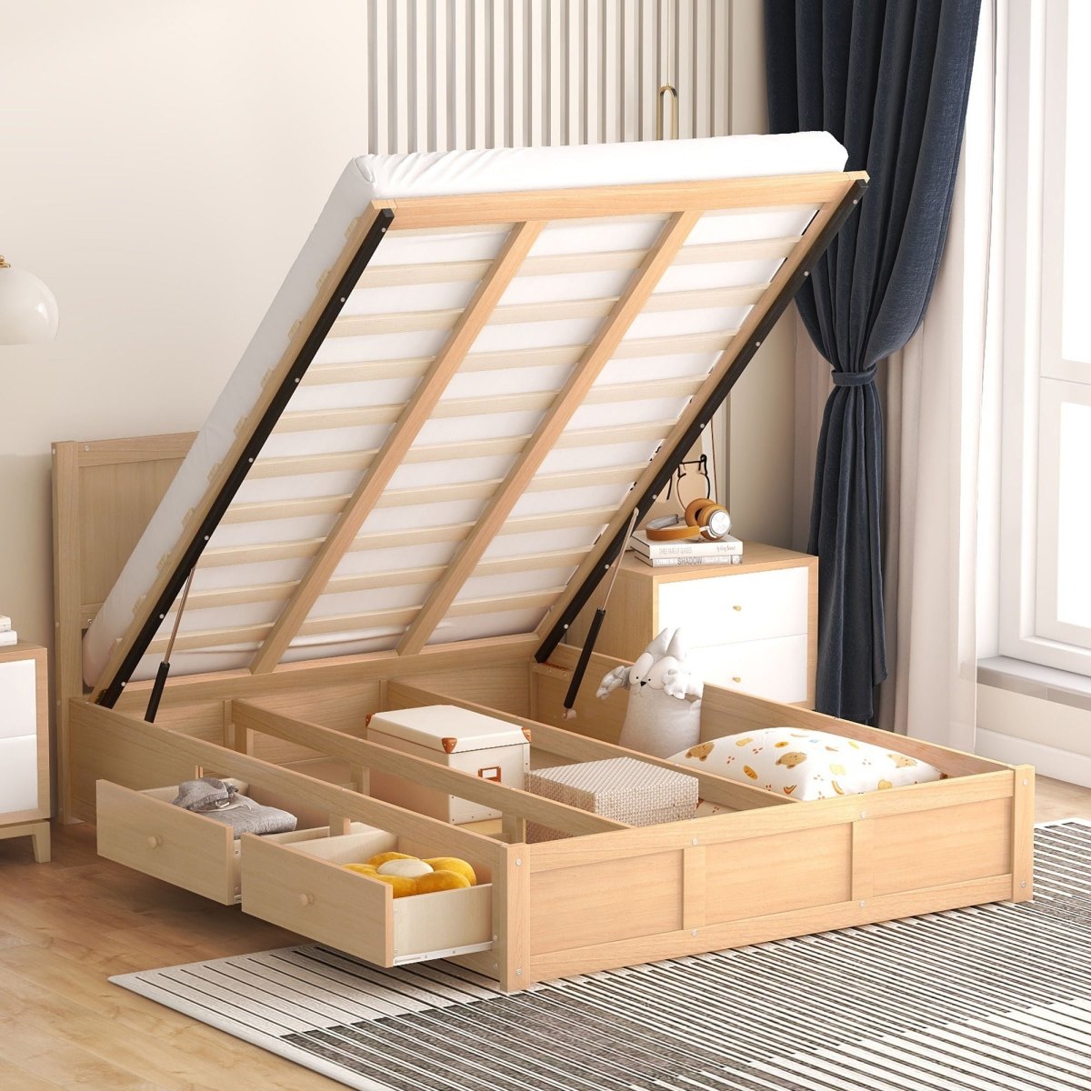 Platform Bed With Underneath Storage And 2 Drawers - Storage Beds available at Alpine Outlets in Denver