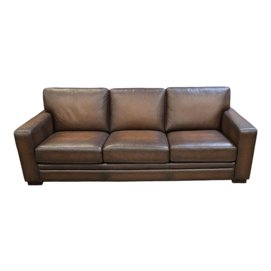 Prospera Luca Top Grain Leather Sofa - Used Like New - (ID U9371) - Alpine Outlets