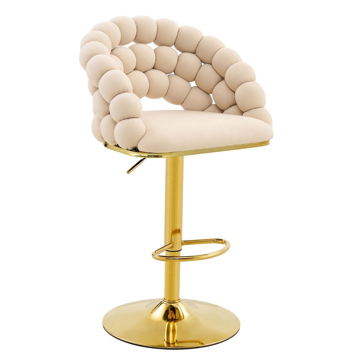 Puffy Bubble Chair, Ball Chain (Set of 2) - Beige / Gold - Chair Sets available at Alpine Outlets in Denver