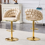 Puffy Bubble Chair, Ball Chain (Set of 2) - Beige / Gold - Chair Sets available at Alpine Outlets in Denver