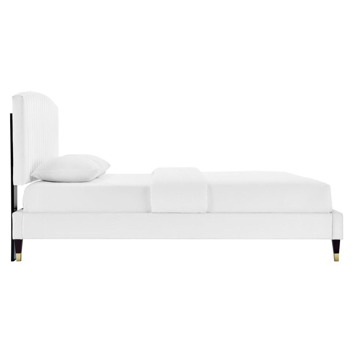 Queen Channel Tufted Performance Velvet Platform Bed - Platform Bed available at Alpine Outlets in Denver