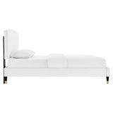 Queen Channel Tufted Performance Velvet Platform Bed - Platform Bed available at Alpine Outlets in Denver