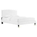 Queen Channel Tufted Performance Velvet Platform Bed - Platform Bed available at Alpine Outlets in Denver