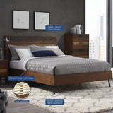 Queen Rustic Striped Wood Grain Platform Bed in Walnut - Platform Bed available at Alpine Outlets in Denver