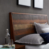 Queen Rustic Striped Wood Grain Platform Bed in Walnut - Platform Bed available at Alpine Outlets in Denver