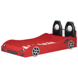 Race Car Shaped Platform Bed With LED And Upholstered Backrest In - Car Beds available at Alpine Outlets in Denver
