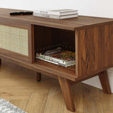 Rattan Sliding Door TV Stand 60 Inch - TV Stands available at Alpine Outlets in Denver