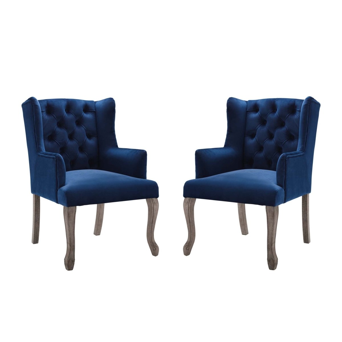 Realm French Vintage Performance Velvet Dining Armchair Set of 2 - Dining Chairs available at Alpine Outlets in Denver