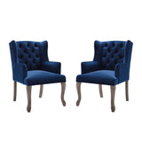 Realm French Vintage Performance Velvet Dining Armchair Set of 2 - Dining Chairs available at Alpine Outlets in Denver