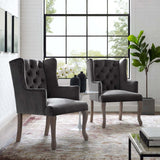 Realm French Vintage Performance Velvet Dining Armchair Set of 2 - Dining Chairs available at Alpine Outlets in Denver