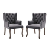 Realm French Vintage Performance Velvet Dining Armchair Set of 2 - Dining Chairs available at Alpine Outlets in Denver