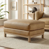 Rectangular Vegan Leather Ottoman – Upholstered 36 Inch - Ottomans available at Alpine Outlets in Denver