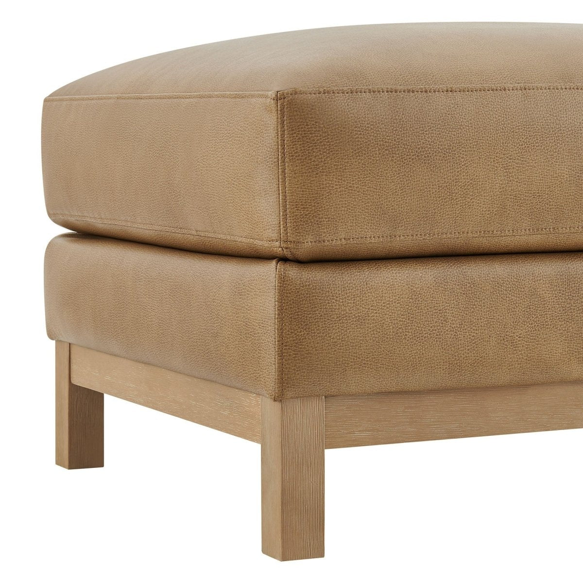 Rectangular Vegan Leather Ottoman – Upholstered 36 Inch - Ottomans available at Alpine Outlets in Denver