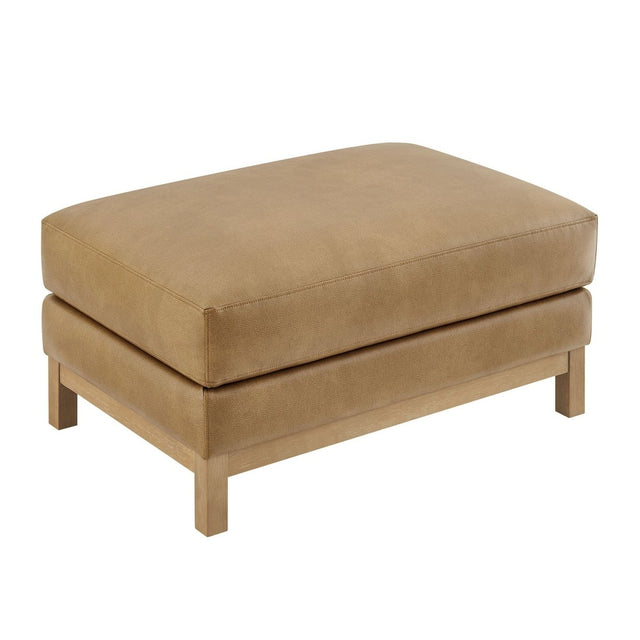 Rectangular Vegan Leather Ottoman – Upholstered 36 Inch - Ottomans available at Alpine Outlets in Denver