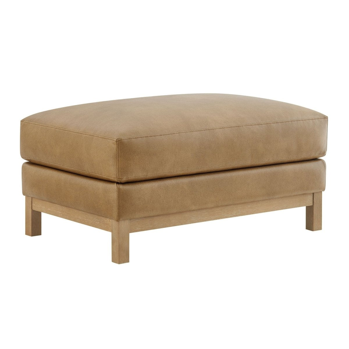 Rectangular Vegan Leather Ottoman – Upholstered 36 Inch - Ottomans available at Alpine Outlets in Denver