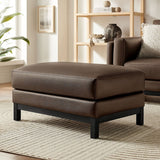 Rectangular Vegan Leather Ottoman – Upholstered 36 Inch - Ottomans available at Alpine Outlets in Denver