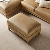 Rectangular Vegan Leather Ottoman – Upholstered 36 Inch - Ottomans available at Alpine Outlets in Denver
