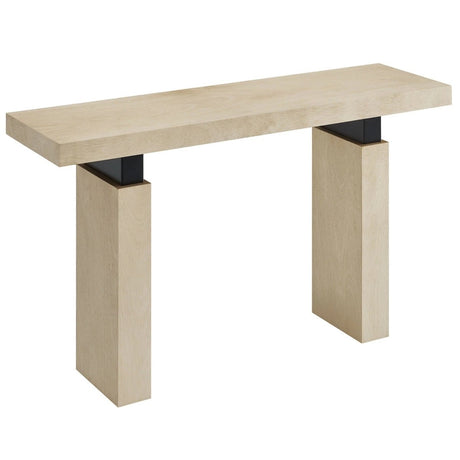 Rectangular Wood Console Table with Metal Supports – 52 Inch - Ottomans available at Alpine Outlets in Denver