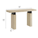 Rectangular Wood Console Table with Metal Supports – 52 Inch - Ottomans available at Alpine Outlets in Denver