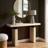 Rectangular Wood Console Table with Metal Supports – 52 Inch - Ottomans available at Alpine Outlets in Denver