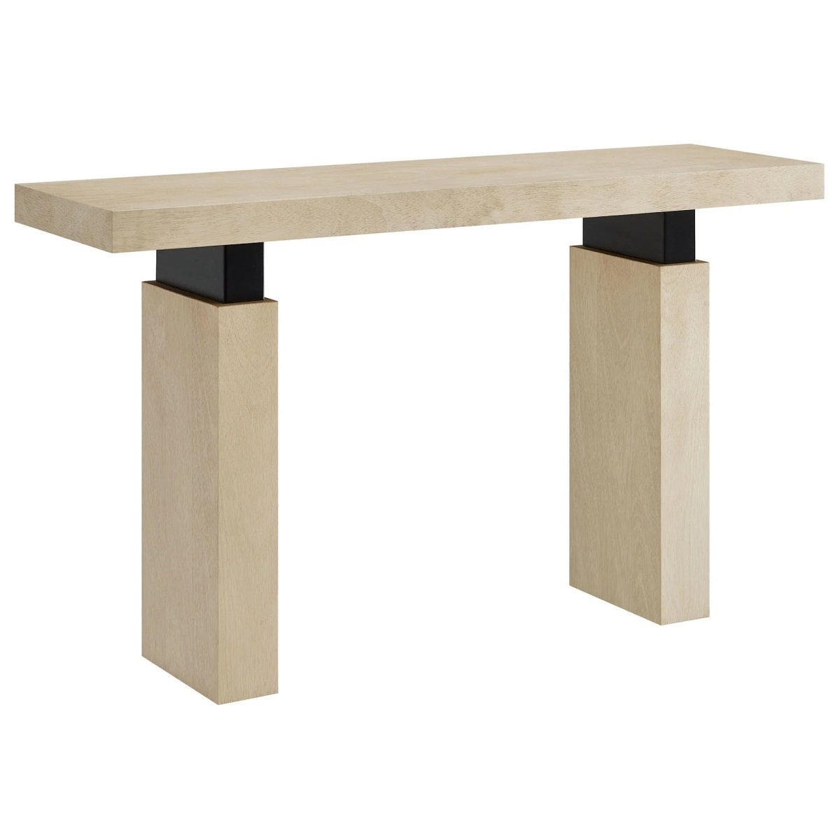 Rectangular Wood Console Table with Metal Supports – 52 Inch - Ottomans available at Alpine Outlets in Denver