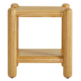 Rectangular Wood Side Table 2 Tier Shelf – Oak 19 Inch - End & Side Tables available at Alpine Outlets in Denver