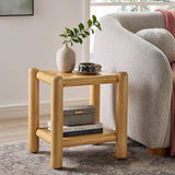 Rectangular Wood Side Table 2 Tier Shelf – Oak 19 Inch - End & Side Tables available at Alpine Outlets in Denver