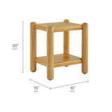Rectangular Wood Side Table 2 Tier Shelf – Oak 19 Inch - End & Side Tables available at Alpine Outlets in Denver