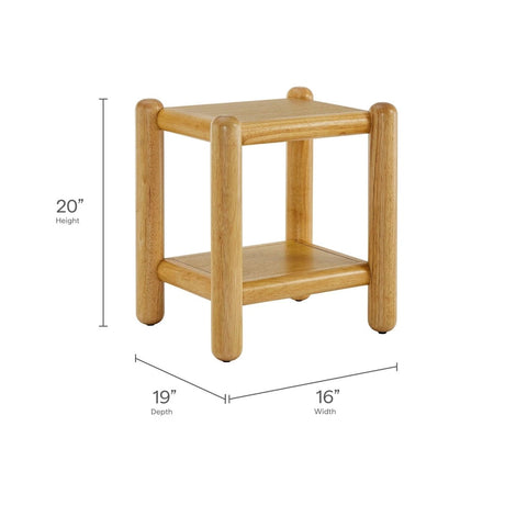 Rectangular Wood Side Table 2 Tier Shelf – Oak 19 Inch - End & Side Tables available at Alpine Outlets in Denver