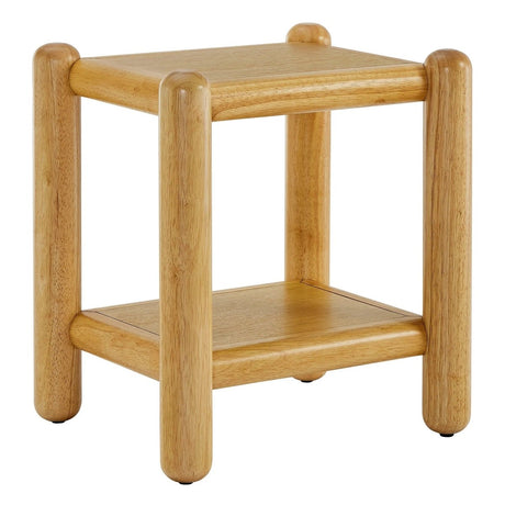 Rectangular Wood Side Table 2 Tier Shelf – Oak 19 Inch - End & Side Tables available at Alpine Outlets in Denver