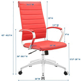 Red Highback Office Chair – Chrome Frame - Workspace - Alpine Outlets