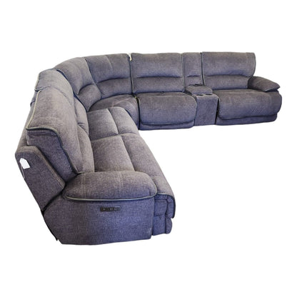 Redding 6 - piece Fabric Power Reclining Sectional with Power Headrest - available at Alpine Outlets in Denver