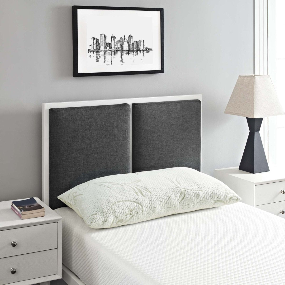 Relax King Size Shredded Memory Foam Pillow in White - Bed Pillows available at Alpine Outlets in Denver
