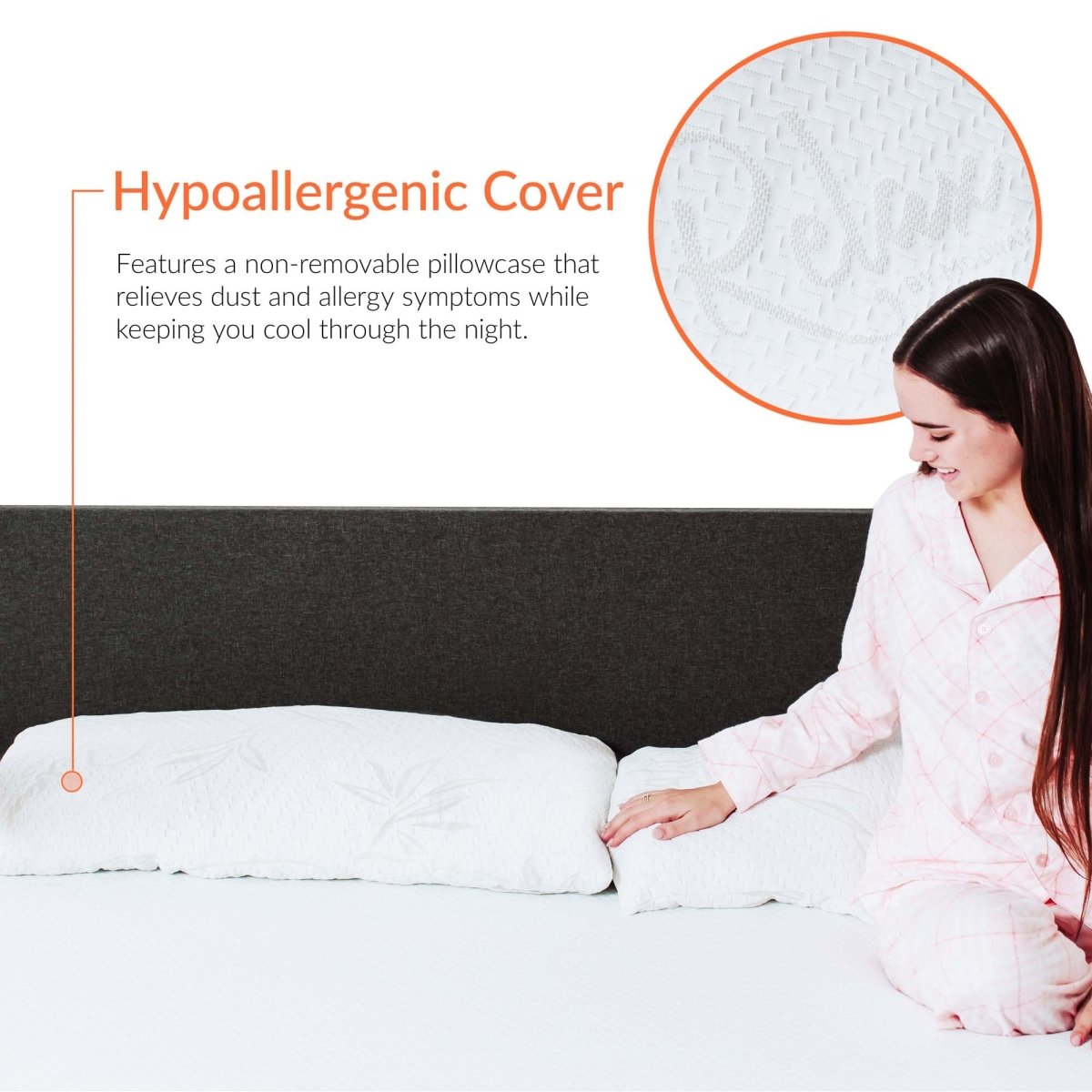 Relax King Size Shredded Memory Foam Pillow in White - Bed Pillows available at Alpine Outlets in Denver
