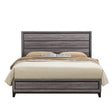 Rivian Queen Panel Bed in Black and Gray with Tapered Legs - Bedroom Furniture - Alpine Outlets