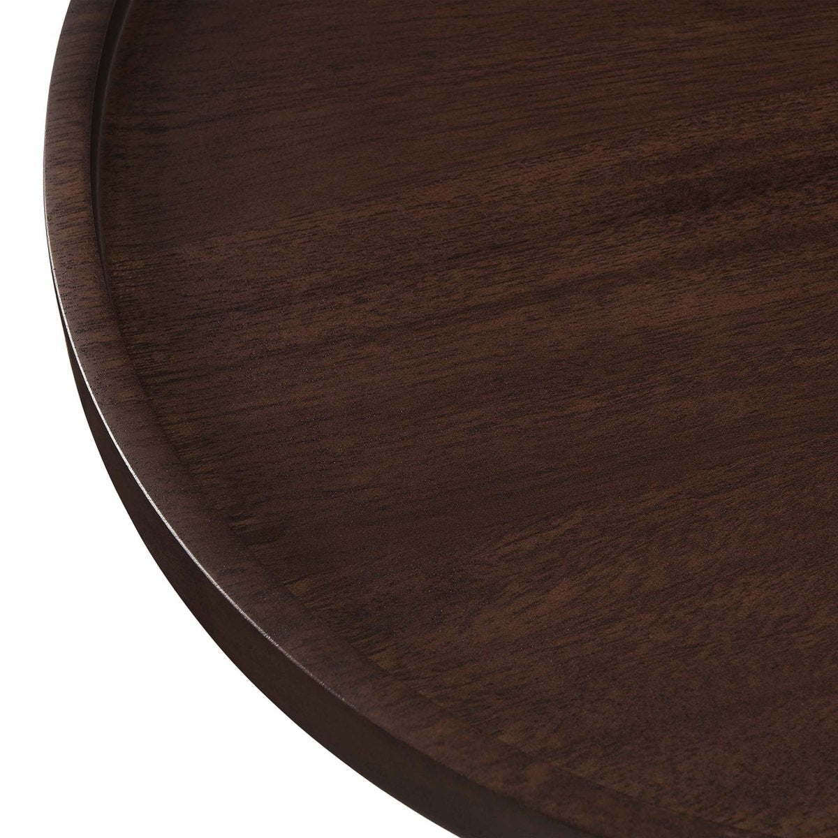 Round Acacia Wood Side Table with Marble Base – 14 Inch - End & Side Tables available at Alpine Outlets in Denver