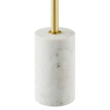 Round Acacia Wood Side Table with Marble Base – 14 Inch - End & Side Tables available at Alpine Outlets in Denver