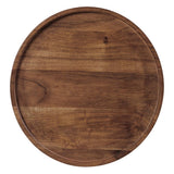Round Acacia Wood Side Table with Marble Base – 14 Inch - End & Side Tables available at Alpine Outlets in Denver