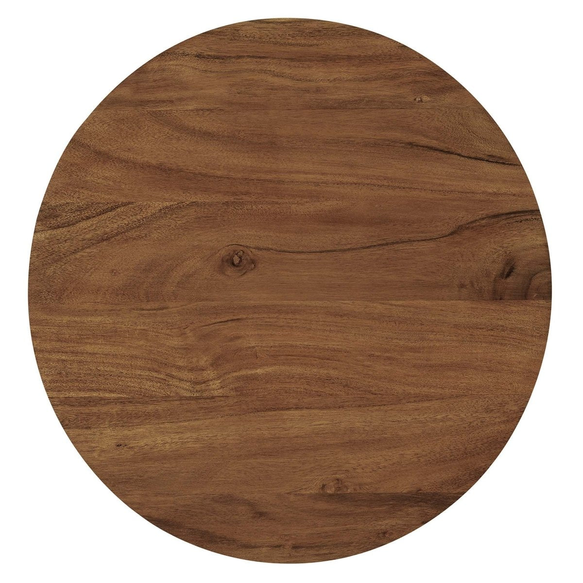 Round Acacia Wood Side Table with Metal Base – 20 Inch - End & Side Tables available at Alpine Outlets in Denver