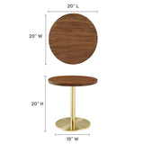 Round Acacia Wood Side Table with Metal Base – 20 Inch - End & Side Tables available at Alpine Outlets in Denver