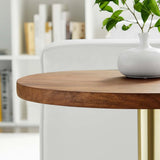 Round Acacia Wood Side Table with Metal Base – 20 Inch - End & Side Tables available at Alpine Outlets in Denver