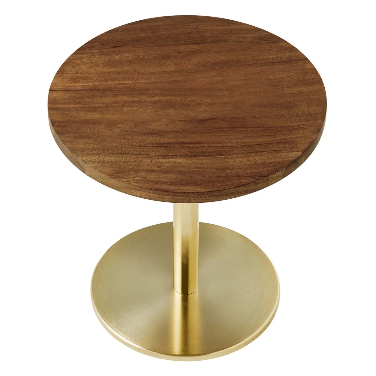 Round Acacia Wood Side Table with Metal Base – 20 Inch - End & Side Tables available at Alpine Outlets in Denver